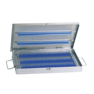 Alimed Lidded Micro Sterilization Tray with Handles Lidded Micro Tray w/Handles, Style B, 10-1/2"W x 15"L x 1-1/8"H - 960365