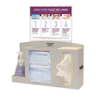 Bowman Cover Your Cough Compliance Kit, Counter/Wall, Sanitizer Holder, Horiz. Sign CYC Compliance Kit, Counter/Wall, Sanitizer Holder, Horiz. Sign, Maple - 960638