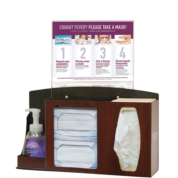 Bowman Cover Your Cough Compliance Kit, Counter/Wall, Sanitizer Holder, Horiz. Sign CYC Compliance Kit, Counter/Wall, Sanitizer Holder, Horiz. Sign, Cherry - 960640