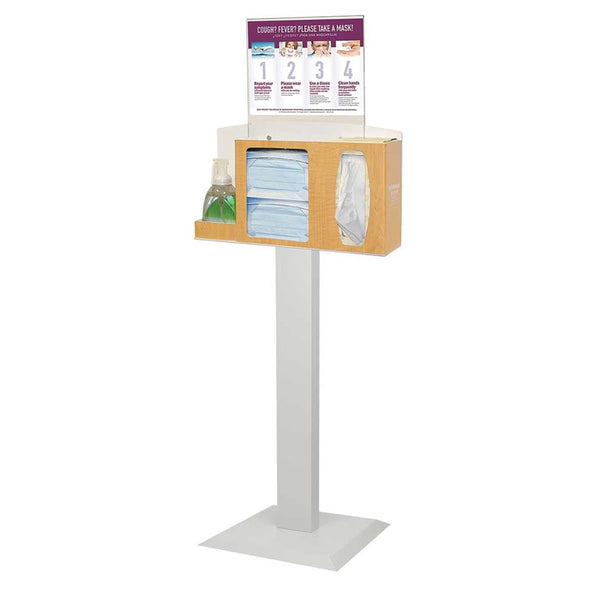 Alimed Bowman Cover Your Cough Compliance Kit, Stand, Hand Sanitizer Holder, Horizontal Sign CYC Compliance Kit, Stand, Hand Sanitizer Holder, Horizontal Sign, Maple - 960685