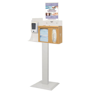 Alimed Bowman Cover Your Cough Compliance Kit, Stand, Hand Sanitizer Dispenser, Locking Lid, Vert. Sign CYC Compliance Kit, Stand, Hand Sanitizer Dispenser, Locking Lid, Vertical Sign, Cherry - 960650