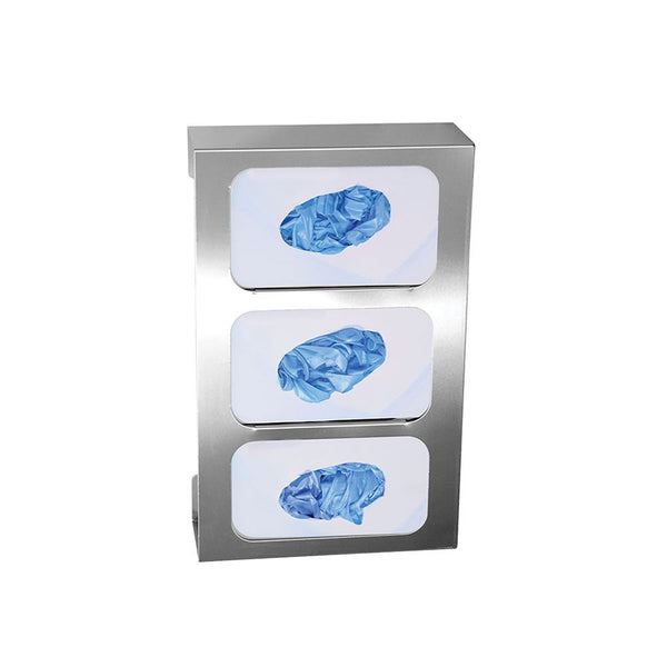 Bowman Triple Glove Box Dispenser, Stainless Steel, w/Dividers Triple Glove Box Dispenser, Stainless Steel - 960700