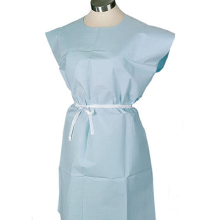 Alimed Poly/Tissue and Cellulose Tissue Disposable Exam Gowns Disposable Exam Gown, Poly/Tissue, Blue - 98UNI7-11