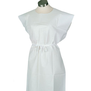 Alimed Poly/Tissue and Cellulose Tissue Disposable Exam Gowns Disposable Exam Gown, Cellulose/Tissue, 3-Ply, White - 98UNI7-12