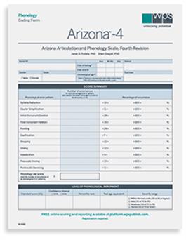 Arizona-4 Phonology Coding Form (25) Janet B. Fudala, Sheri Stegall
