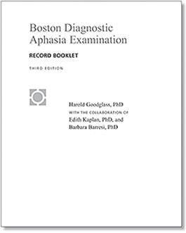 BDAE-3 Long Form Record Booklets (25) Harold Goodglass, Edith Kaplan, Barbara Barresi