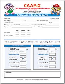 CAAP-2: Articulation Response Forms (25) Wayne Secord, JoAnn S. Donohue
