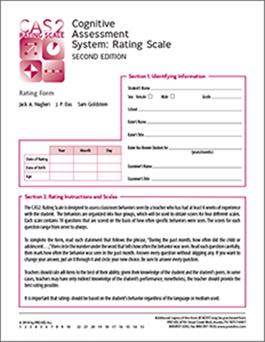 CAS2: Rating Scale - Rating Form (25) Jack A. Naglieri, J. P. Das, Sam Goldstein