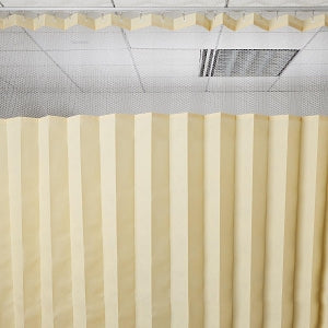 Medline Disposable Traditional Cubicle Curtains - Traditional Disposable Cubicle Curtains, Standard with Mesh, 144" x 99", Tan - 01-120-144-99MAM