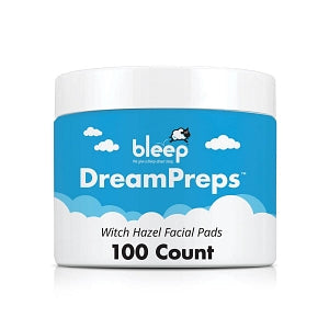 Bleep, Llc. Medline Exclusive - DreamPort CPAP / Bi-Level Mask Solution - Bleep DreamPreps Witch Hazel Facial Pads, 100 Wipes - 100434