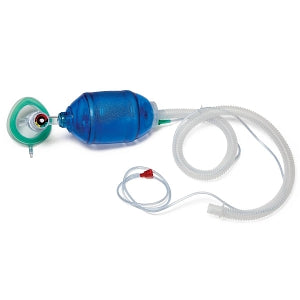 Medline Adult Bag Valve Mask (BVM) Manual Resuscitators - Adult Manual Resuscitator with Tube Reservoir, Filter, PEEP Valve, Manometer, Adult Medium Mask and 7' Oxygen Tube - CPRM1126FPWM