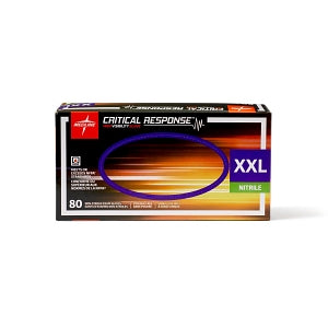 Medline Critical Response Powder-Free Nitrile Exam Gloves - Critical Response Orange Nitrile Exam Gloves, Size 2XL - CR911XXL