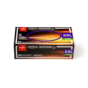 Medline Critical Response Powder-Free Nitrile Exam Gloves - Critical Response Orange Nitrile Exam Gloves, Size 2XL - CR911XXL