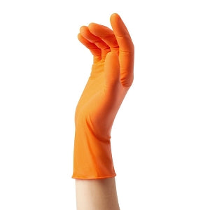 Medline Critical Response Powder-Free Nitrile Exam Gloves - Critical Response Orange Nitrile Exam Gloves, Size 2XL - CR911XXL