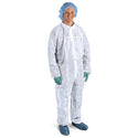 Medline Medium-Weight Spunbond Coveralls - Spunbonded Coveralls with Straight Wrists and Ankles, Size XL, White - CRI3000