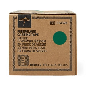 Medline Lightweight Fiberglass Cast Casting Tape - Fiberglass Casting Tape, Green, 3" x 4 yd. - CT34GRN
