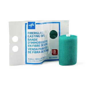 Medline Lightweight Fiberglass Cast Casting Tape - Fiberglass Casting Tape, Green, 3" x 4 yd. - CT34GRN