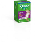 Medline CURAD Sheer Adhesive Bandages - CURAD Sheer Adhesive Bandage, 3/4" x 3", 80/Box - CUR02279RB