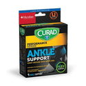 Medline CURAD Performance Series Adjustable Ankle Wrap - CURAD Adjustable Wraparound Ankle Support with Open Heel, Black - CUR26700D
