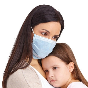 Medline CURAD BioMask Antiviral Isolation Mask - CURAD BioMask Antiviral Isolation Face Mask with Ear Loops, Blue - CUR384S