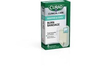 Medline CURAD Soothe & Cool Clear Waterproof Hydrogel Bandages - CURAD Soothe and Cool Clear Waterproof Hydrogel Bandages, 2.96" x 1.8" - CUR5235V1