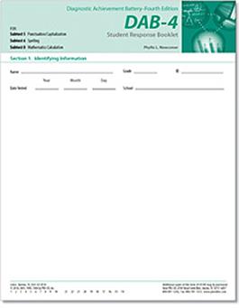 DAB-4 Student Response Booklets (25) Phyllis L. Newcomer, Herbert P. Ginsburg