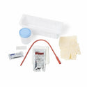 Medline Intermittent Urethral Catheterization Trays - Intermittent / Urethral Insertion with 15 Fr Red Rubber Catheter, PVP, Vinyl Gloves, Peel Lid Tray - DYNC1816