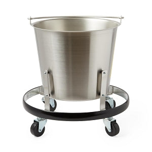 Medline Stainless Steel Buckets - Stainless Steel Kick Bucket with Stand, 13 qt. - 1014-1
