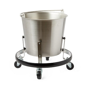 Medline Stainless Steel Buckets - Stainless Steel Kick Bucket with Stand, 13 qt. - 1014-1