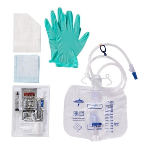 Medline 2-Layer Add-A-Cath Trays with Drain Bag - Two-Layer Add-A-Cath Tray with Antireflux Tower Drain Bag, 10 mL - DYND11090