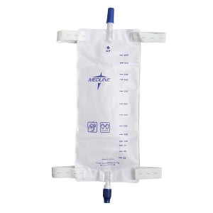 Medline Leg Bags with Twist Valve - Urinary Leg Drain Bags with Elastic Straps, Vinyl Back, Twist Valve, Large, 32 oz. - DYND12578