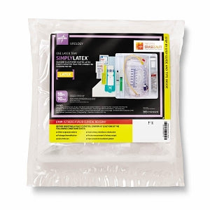 Medline Silicone-Elastomer Latex 1-Layer Foley Catheter Tray / Urine Meter - One-Layer Tray with 400 mL Urine Meter with 2, 500 mL Drain Bag and Silicone-Elastomer Coated Latex Foley Catheter, 18 Fr, 10 mL - DYND160218