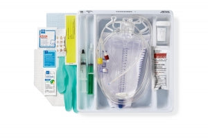 Medline Pediatric 100% Silicone Temperature-Sensing Foley Catheter Tray - One-Layer Tray with 200 mL Urine Meter with 2, 000 mL Drain Bag and 100% Temperature-Sensing Silicone Foley Catheter, 8 Fr, 5 mL - DYND160808T