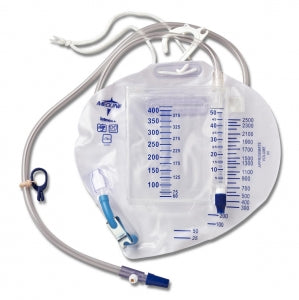 Medline Urine Meters - Urine Meter 400 mL with Drain Bag 2, 500 mL, Luer Lock, Metal Clamp - DYND27403