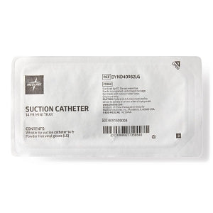 Medline Open Suction Rigid Trays with Catheter and Gloves - Suction Catheter Tray with Pair of Gloves, 14 Fr - DYND40982LG