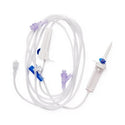 Medline IV Administration Sets - IV Administration Set with 2 Needle-Free Ports, 15 drops / mL, 108" - DYNDST1512