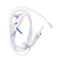 Medline IV Administration Sets - IV Administration Set with 3 Needle-Free Ports, 15 drops / mL, 112" - DYNDST1545