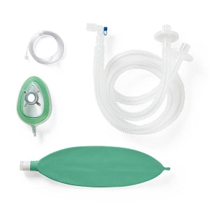 Medline Adult Corrugate Anesthesia Circuits - Anesthesia Circuit with 40" Corrugated Tubing, Adult, 2 BV Filter, 3 L Bag, Gas Sampling Line, Size 5 Mask with Tail Valve - DYNJAA4840