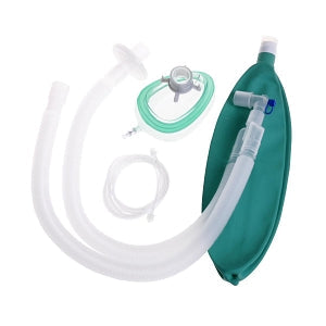 Medline Adult Expandable Anesthesia Circuits - Adult Anesthesia Circuit with 90" Expandable Tubing, 1 BV Filter, 3 L Bag, Gas Sampling Line, Size 5 Mask with Tail Valve - DYNJAAB0110