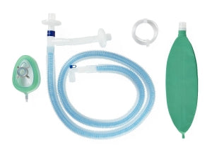 Medline Adult Unilimb Anesthesia Circuits - Adult Anesthesia Circuit with 72" Unilimb Tubing, 2 BV Filter, 3 L Bag, Gas Sampling Line, Size 5 Mask with Tail Valve - DYNJAAFB6410