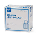 Medline Vascular Access Adapters and Caps - Universal Male / Female Luer Lock Connector Cap, Red - DYNJCAPR