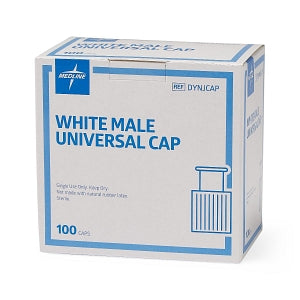 Medline Vascular Access Adapters and Caps - Universal Male / Female Luer Lock Connector Cap, White - DYNJCAP