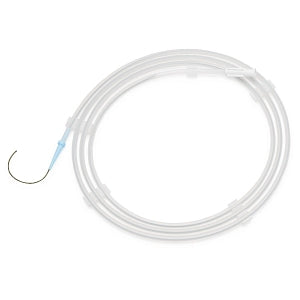 Medline 0.038"-Diameter Diagnostic Guidewires - 0.035" dia. Stainless Steel Guidewire with Straightenable 15 mm J Tip, PTFE Coating, Fixed Core and Standard Taper, 145 cm L - DYNJGWIRE29
