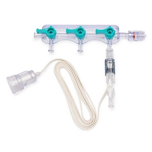 Medline High-Pressure Manifolds, Standard Handle - Right-Hand Orientation 600 PSI Manifold with Standard Handle in ON Position, 3 Ports - DYNJMAN03IT