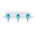 Medline Manifolds with All Female Posts - Universal Orientation 600 PSI Manifold with Curved Profile, Off to 4-way Handle Position, 3 Ports - DYNJMAN3OFF3