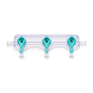 Medline Manifolds with All Female Posts - Universal Orientation 600 PSI Manifold with Curved Profile, Off Handle Position, 3 Ports - DYNJMAN3OFFF
