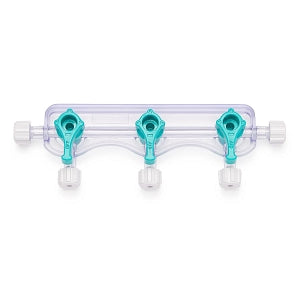 Medline Manifolds with All Female Posts - Universal Orientation 600 PSI Manifold with Curved Profile, Off Handle Position, 3 Ports - DYNJMAN3OFFF