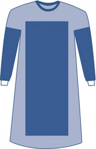 Medline Sterile Polyreinforced Sirus Surgical Gowns - Sirus Poly Reinforced Gown with Set Sleeves, Size L - DYNJP2201S