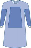 Medline Sterile Fabric-Reinforced Aurora Surgical Gowns, Set-In Sleeve - Aurora Fabric-Reinforced Gown, Size L - DYNJP2704