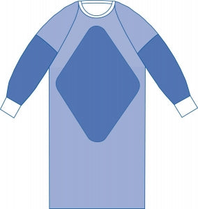 Medline Sterile Fabric- Reinforced Aurora Gowns with Raglan Sleeves - Aurora Fabric-Reinforced Gown with Raglan Sleeves, Sterile, Size XL - DYNJP2805